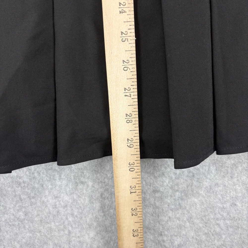 Forever 21 Mini Dress Womens XL Black Pleated Cap Sleeve Square Neck Preppy LBD - Picture 6 of 9